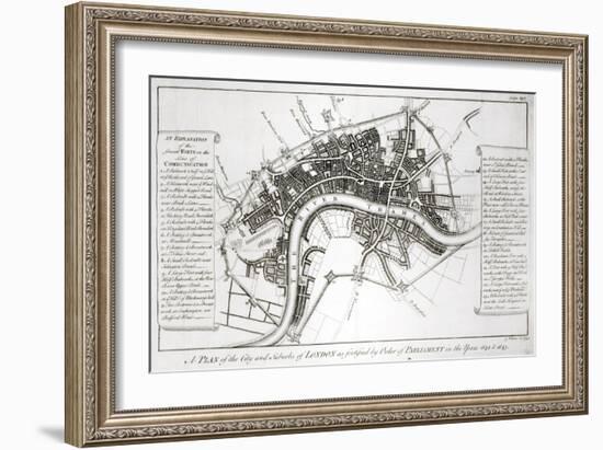 London Fortifications in 1642 and 1643, 1738-George Vertue-Framed Giclee Print