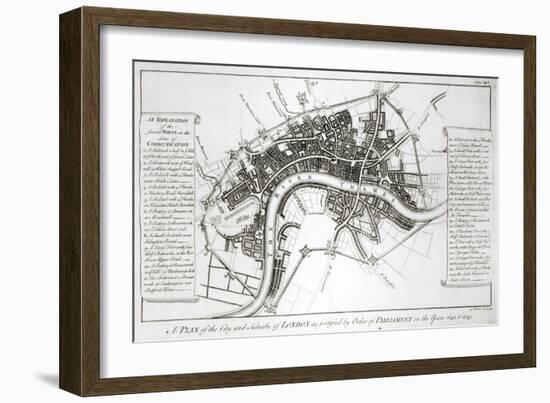 London Fortifications in 1642 and 1643, 1738-George Vertue-Framed Giclee Print