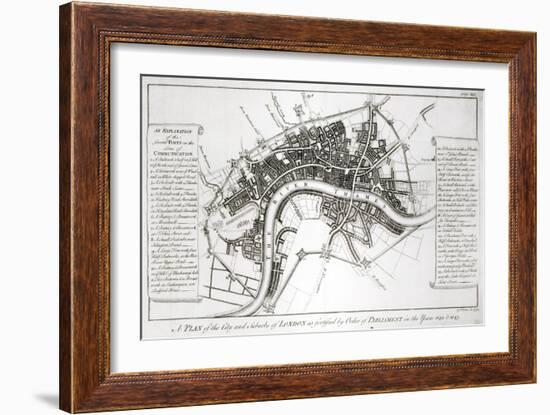 London Fortifications in 1642 and 1643, 1738-George Vertue-Framed Giclee Print