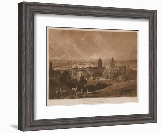 London from Greenwich-J. M. W. Turner-Framed Giclee Print