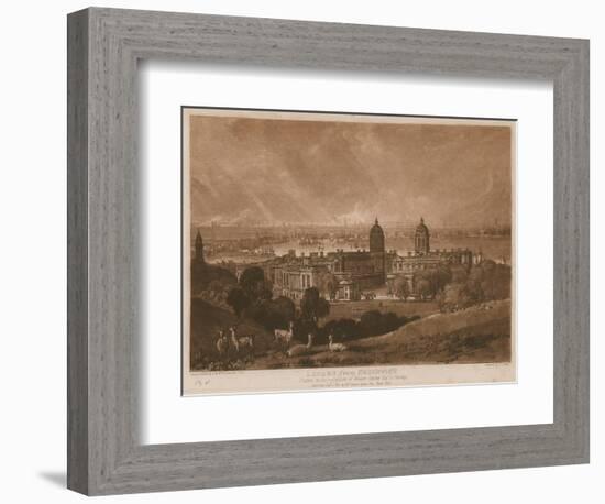 London from Greenwich-J. M. W. Turner-Framed Giclee Print
