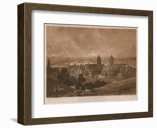 London from Greenwich-J. M. W. Turner-Framed Giclee Print