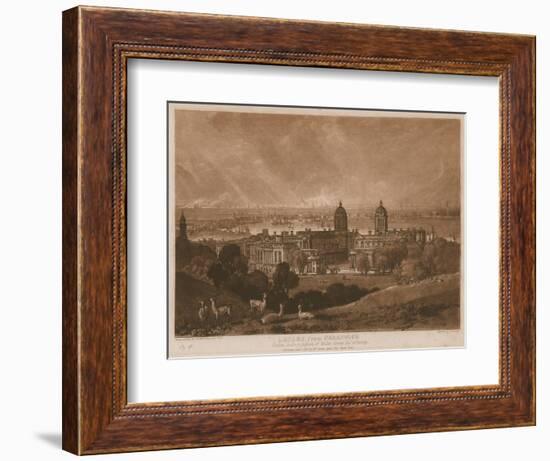 London from Greenwich-J. M. W. Turner-Framed Giclee Print