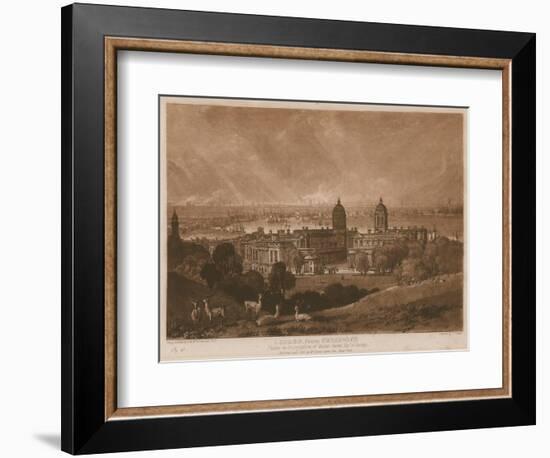 London from Greenwich-J. M. W. Turner-Framed Giclee Print