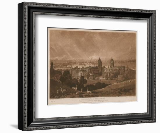 London from Greenwich-J. M. W. Turner-Framed Giclee Print