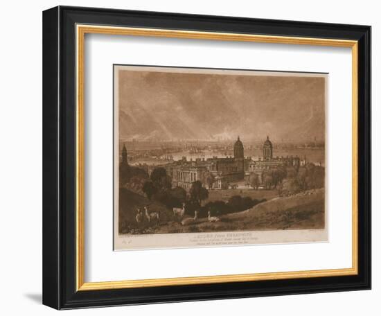 London from Greenwich-J. M. W. Turner-Framed Giclee Print