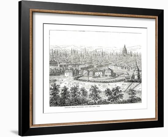 London from Islington City and East End, from a View by Canaletti, Published 1753-Canaletto-Framed Giclee Print