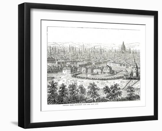 London from Islington City and East End, from a View by Canaletti, Published 1753-Canaletto-Framed Giclee Print