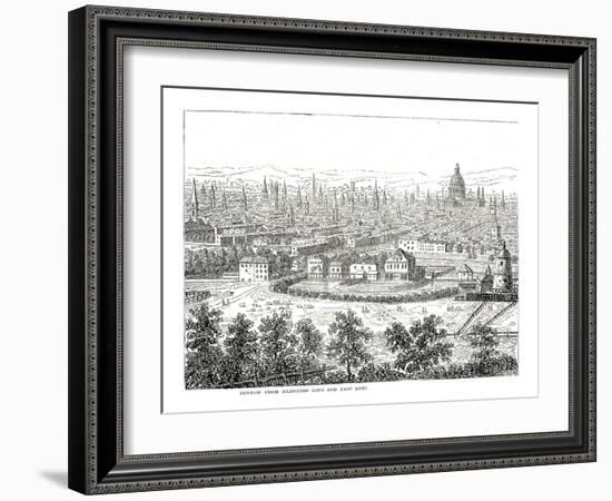 London from Islington City and East End, from a View by Canaletti, Published 1753-Canaletto-Framed Giclee Print