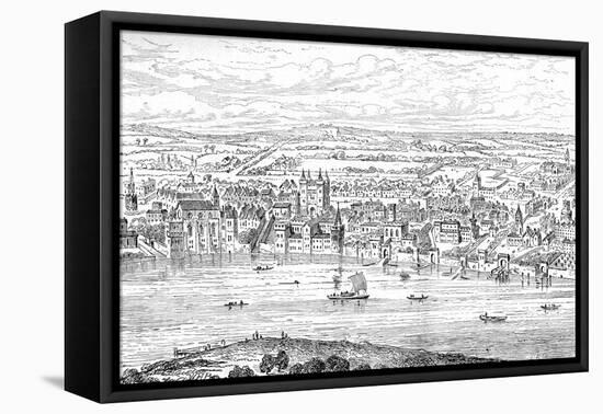London from Temple Bar to Charing Cross, 1543-Anthonis van den Wyngaerde-Framed Premier Image Canvas
