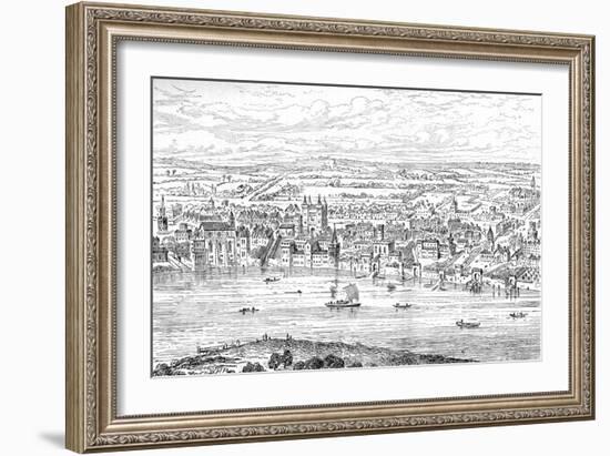 London from Temple Bar to Charing Cross, 1543-Anthonis van den Wyngaerde-Framed Giclee Print