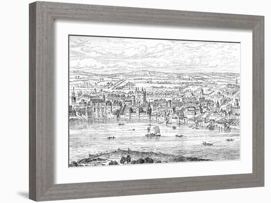 London from Temple Bar to Charing Cross, 1543-Anthonis van den Wyngaerde-Framed Giclee Print