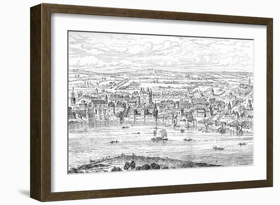 London from Temple Bar to Charing Cross, 1543-Anthonis van den Wyngaerde-Framed Giclee Print