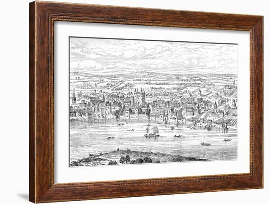 London from Temple Bar to Charing Cross, 1543-Anthonis van den Wyngaerde-Framed Giclee Print