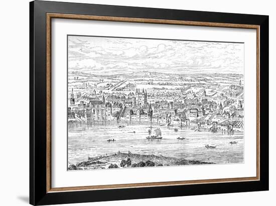 London from Temple Bar to Charing Cross, 1543-Anthonis van den Wyngaerde-Framed Giclee Print