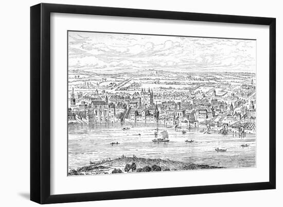 London from Temple Bar to Charing Cross, 1543-Anthonis van den Wyngaerde-Framed Giclee Print