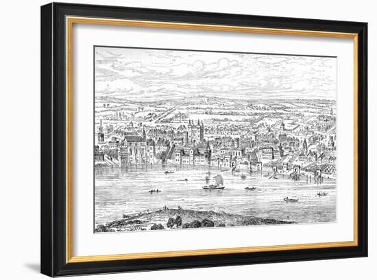 London from Temple Bar to Charing Cross, 1543-Anthonis van den Wyngaerde-Framed Giclee Print