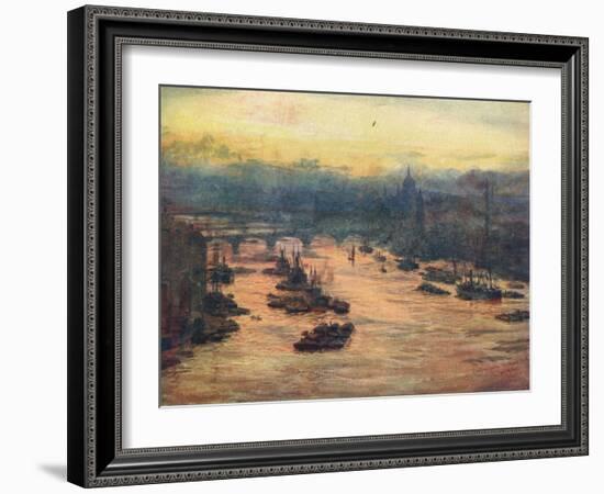 London, from the Tower Bridge, 1905-null-Framed Giclee Print