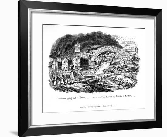 London Going Out of Town or the March of Bricks and Mortar, 1829-George Cruikshank-Framed Giclee Print