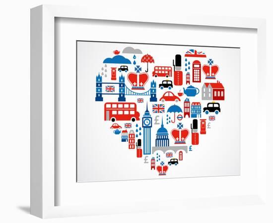 London Heart-Marish-Framed Art Print