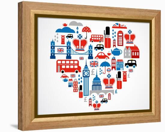 London Heart-Marish-Framed Stretched Canvas