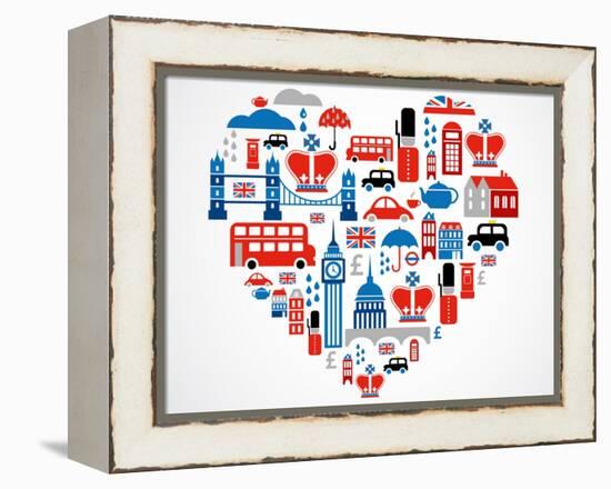 London Heart-Marish-Framed Stretched Canvas