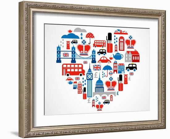 London Heart-Marish-Framed Art Print