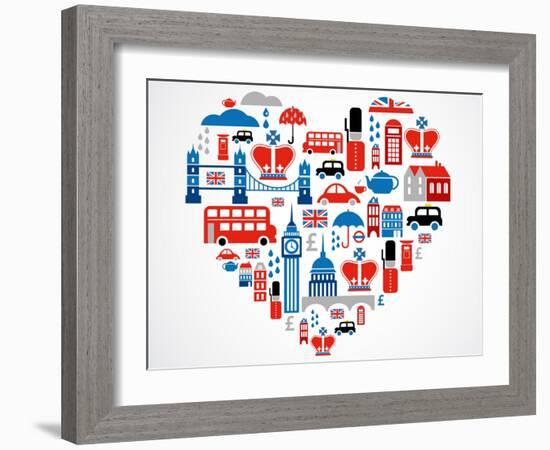 London Heart-Marish-Framed Art Print