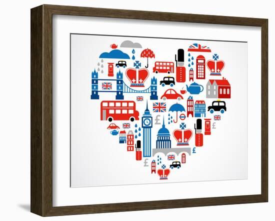 London Heart-Marish-Framed Art Print