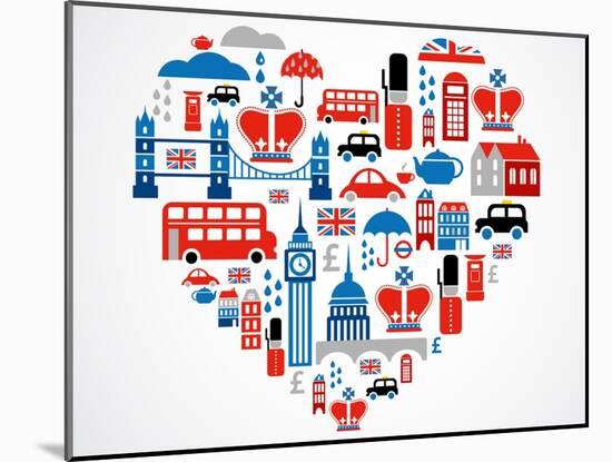 London Heart-Marish-Mounted Art Print