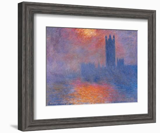 London Houses of Parliament. the Sun Shining Through the Fog-Claude Monet-Framed Giclee Print