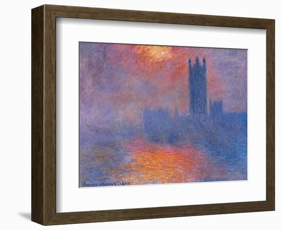 London Houses of Parliament. the Sun Shining Through the Fog-Claude Monet-Framed Giclee Print