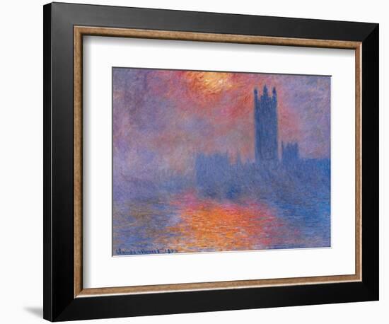 London Houses of Parliament. the Sun Shining Through the Fog-Claude Monet-Framed Giclee Print