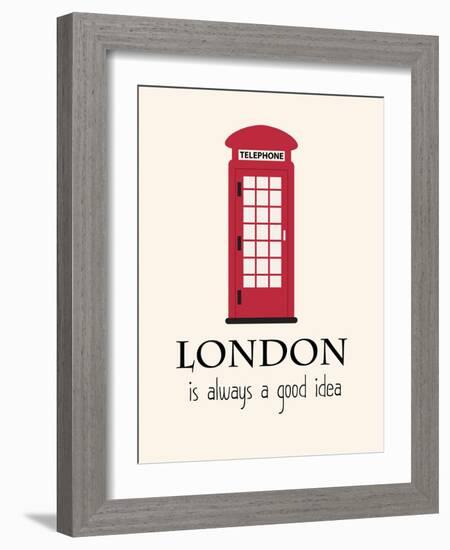 London Is Always A Good Idea With Quote-Jan Weiss-Framed Art Print