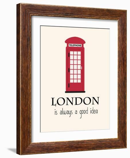 London Is Always A Good Idea With Quote-Jan Weiss-Framed Art Print