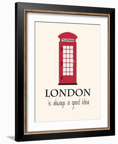 London Is Always A Good Idea With Quote-Jan Weiss-Framed Art Print