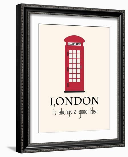 London Is Always A Good Idea With Quote-Jan Weiss-Framed Art Print