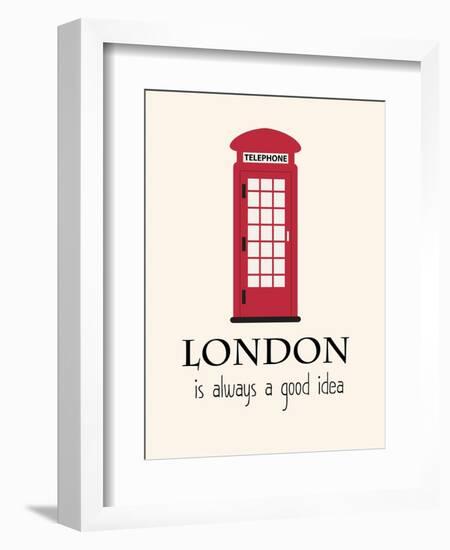 London Is Always A Good Idea With Quote-Jan Weiss-Framed Art Print