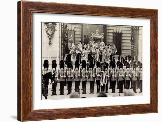 London, King George Vi, Queen Elizabeth, Coronation-null-Framed Giclee Print