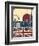 London Landmark.Vintage Background With England Flag On Old Poster-GeraKTV-Framed Art Print