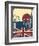 London Landmark.Vintage Background With England Flag On Old Poster-GeraKTV-Framed Art Print