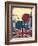 London Landmark.Vintage Background With England Flag On Old Poster-GeraKTV-Framed Art Print