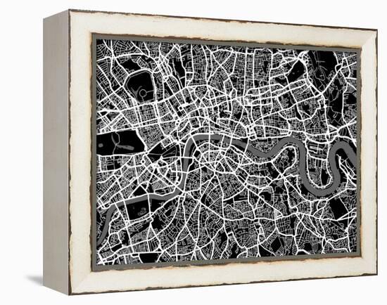 London Map Art-Michael Tompsett-Framed Stretched Canvas