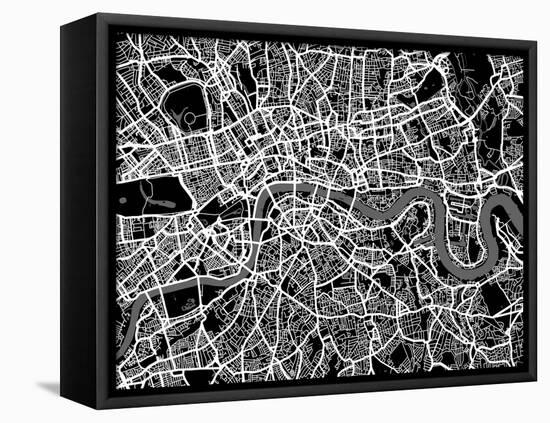 London Map Art-Michael Tompsett-Framed Stretched Canvas