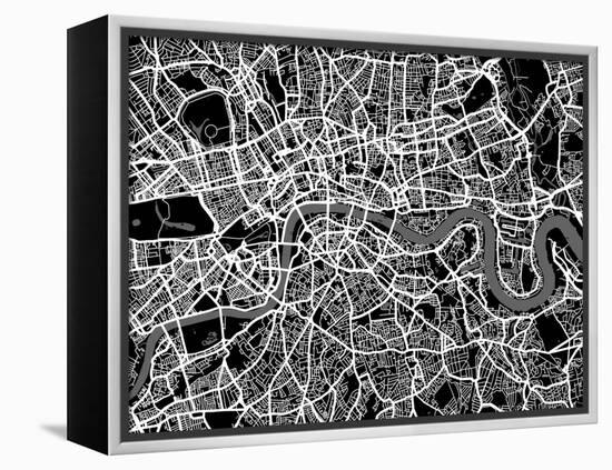 London Map Art-Michael Tompsett-Framed Stretched Canvas