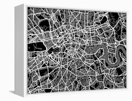 London Map Art-Michael Tompsett-Framed Stretched Canvas