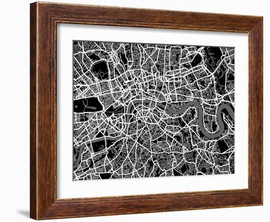 London Map Art-Michael Tompsett-Framed Art Print