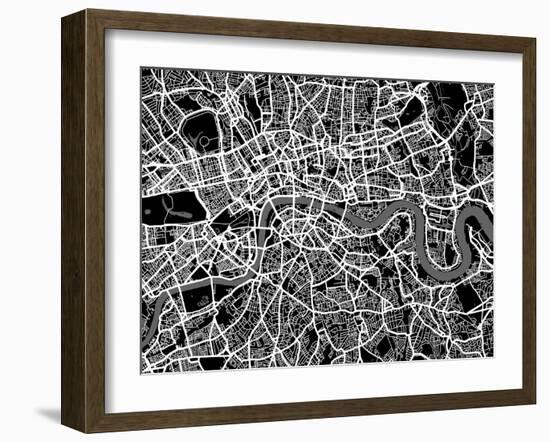 London Map Art-Michael Tompsett-Framed Art Print