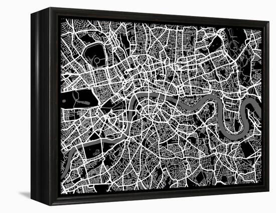 London Map Art-Michael Tompsett-Framed Stretched Canvas