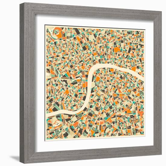 London Map-Jazzberry Blue-Framed Art Print